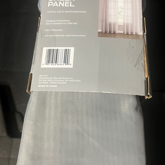 Real Living Sheer Panel Voile Gray 1- 59” w X 84” L - Picture 3 of 4